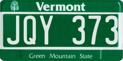 VT license plate JQY373