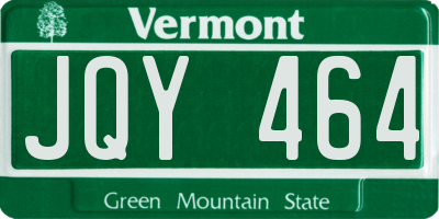 VT license plate JQY464
