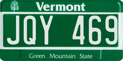 VT license plate JQY469