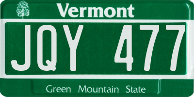 VT license plate JQY477