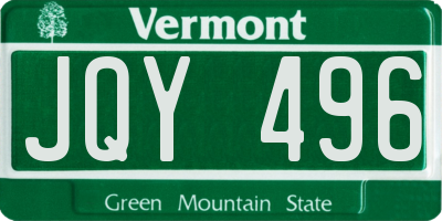 VT license plate JQY496