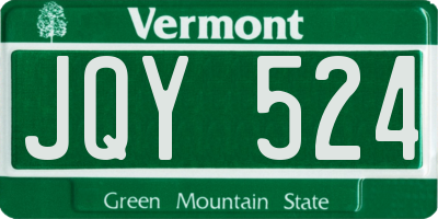 VT license plate JQY524