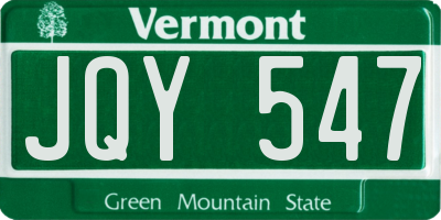 VT license plate JQY547