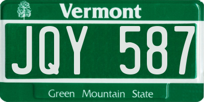 VT license plate JQY587
