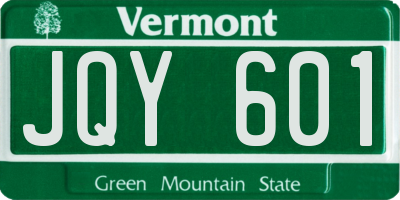 VT license plate JQY601