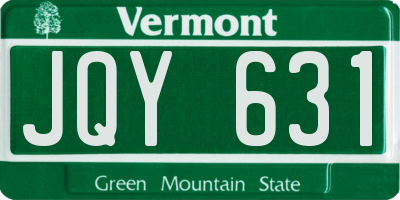 VT license plate JQY631