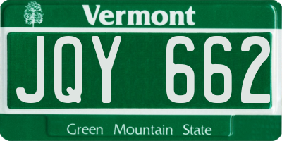 VT license plate JQY662