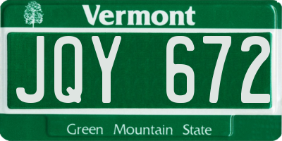 VT license plate JQY672