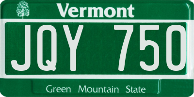 VT license plate JQY750