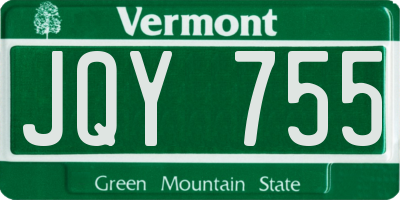 VT license plate JQY755