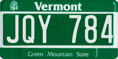 VT license plate JQY784