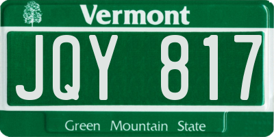 VT license plate JQY817