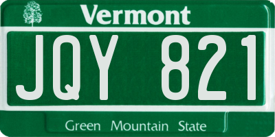 VT license plate JQY821