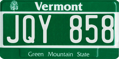 VT license plate JQY858