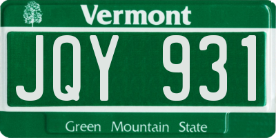 VT license plate JQY931