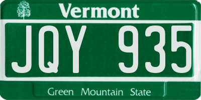 VT license plate JQY935