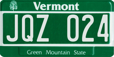 VT license plate JQZ024