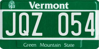 VT license plate JQZ054