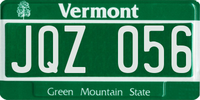 VT license plate JQZ056