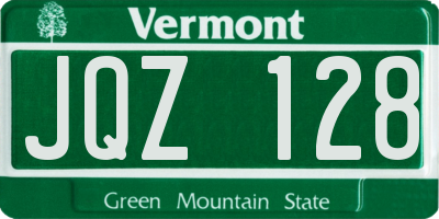 VT license plate JQZ128