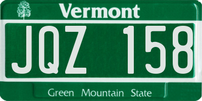 VT license plate JQZ158