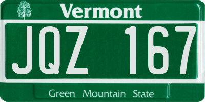 VT license plate JQZ167