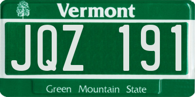 VT license plate JQZ191