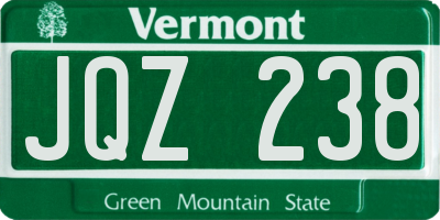 VT license plate JQZ238