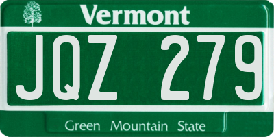 VT license plate JQZ279