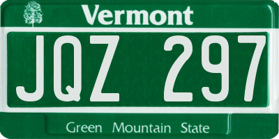 VT license plate JQZ297