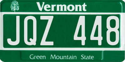 VT license plate JQZ448