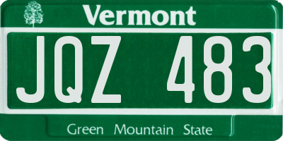 VT license plate JQZ483