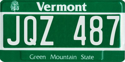 VT license plate JQZ487