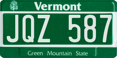 VT license plate JQZ587