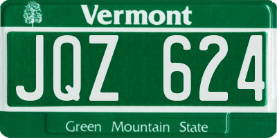 VT license plate JQZ624