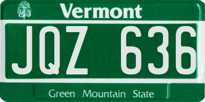 VT license plate JQZ636
