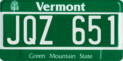 VT license plate JQZ651