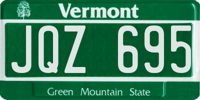 VT license plate JQZ695