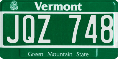 VT license plate JQZ748
