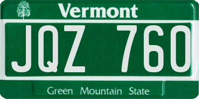 VT license plate JQZ760