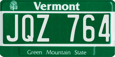 VT license plate JQZ764