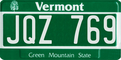 VT license plate JQZ769