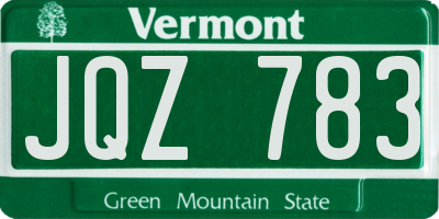 VT license plate JQZ783