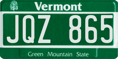 VT license plate JQZ865