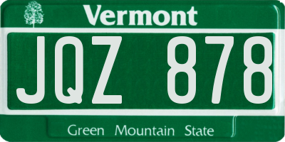VT license plate JQZ878