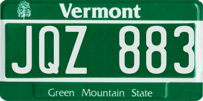 VT license plate JQZ883