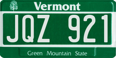 VT license plate JQZ921