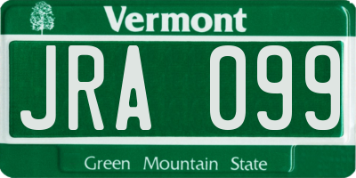 VT license plate JRA099