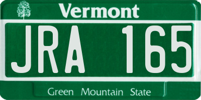 VT license plate JRA165