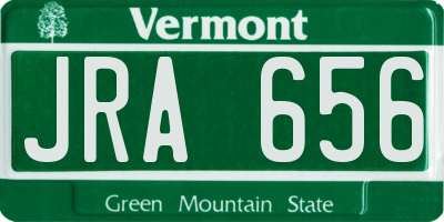 VT license plate JRA656
